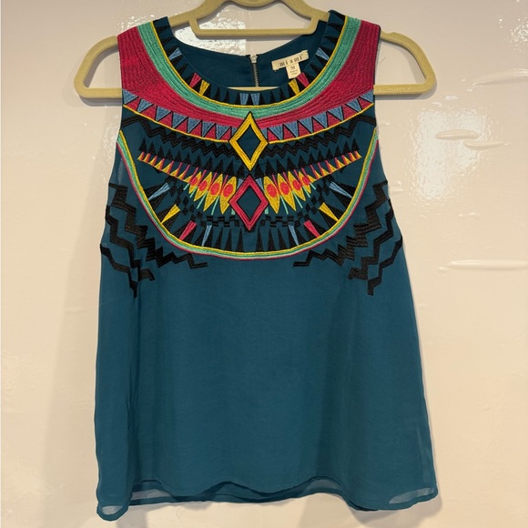 miami Tops - Aztec embroidered‎ tank top